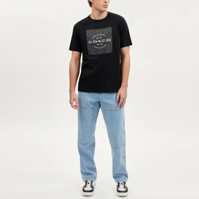 【COACH蔻馳官方直營】SQUARE經典LogoT恤-黑色(CO790)