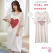 【Annita】bra-t夏日帶胸墊短袖短褲睡衣套裝寬鬆居家休閒服(帶胸墊睡衣 晚安睡衣 居家休閒服 女睡衣)