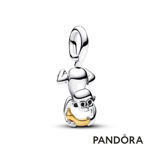 【Pandora 官方直營】雙色金屬猴吊飾