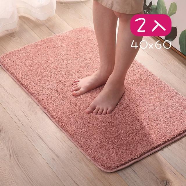 【帕斯特地墊】2入- 40*60cm 加厚3cm絨毛地墊 浴室居家吸水地墊 防滑地墊 可機洗(腳踏墊地毯)