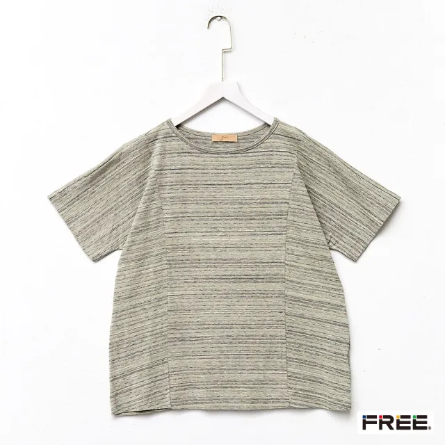 【FREE】有機草木染立體剪裁圓領上衣(粉綠/粉紫)