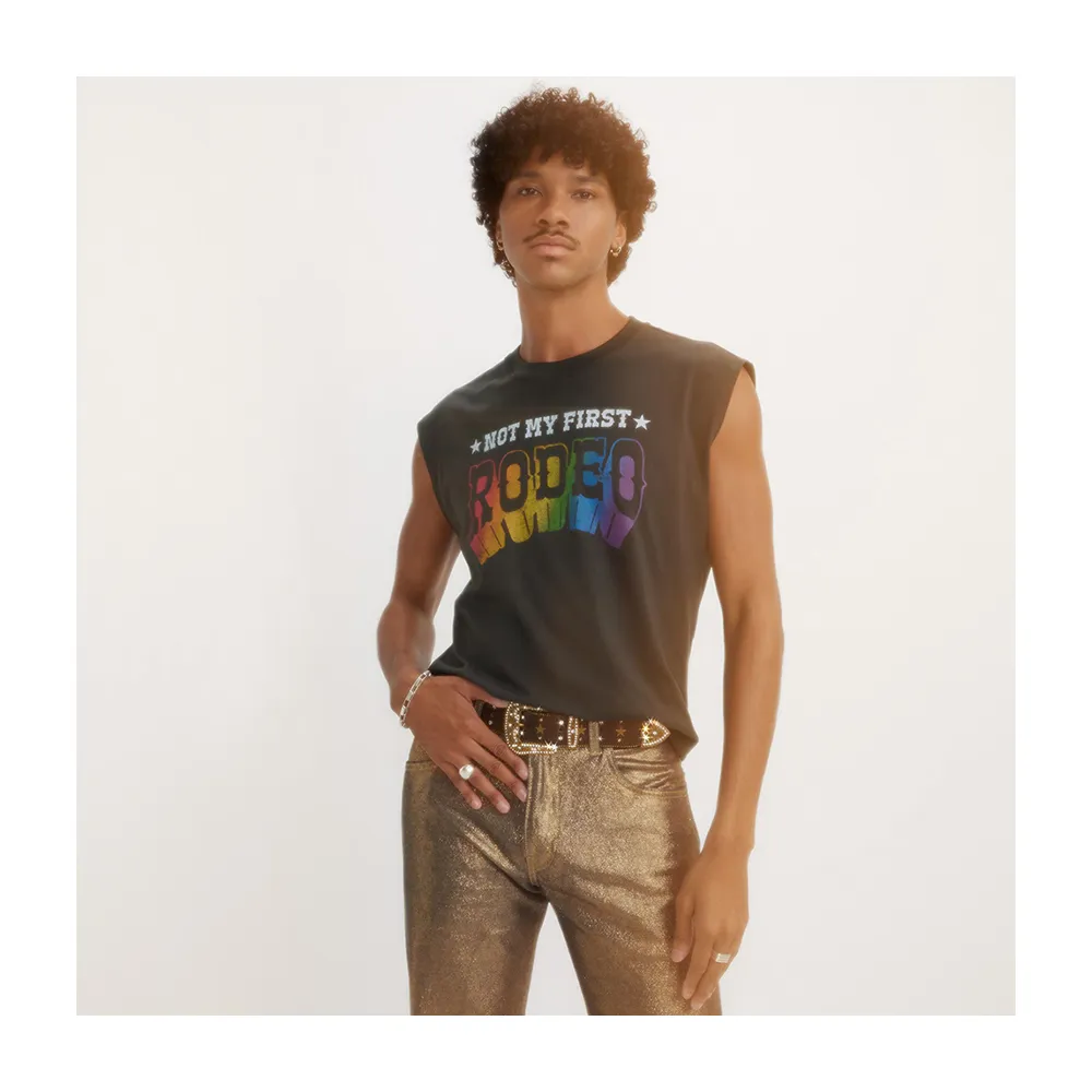 【LEVIS 官方旗艦】Pride平權系列 男女同款寬肩彩虹LOGO背心 熱賣單品 A7940-0000