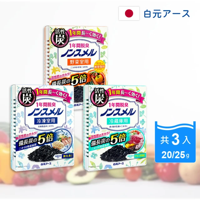 【白元】活性碳冰箱除臭劑 3入組(款可選 全方面消臭-日本境內版)