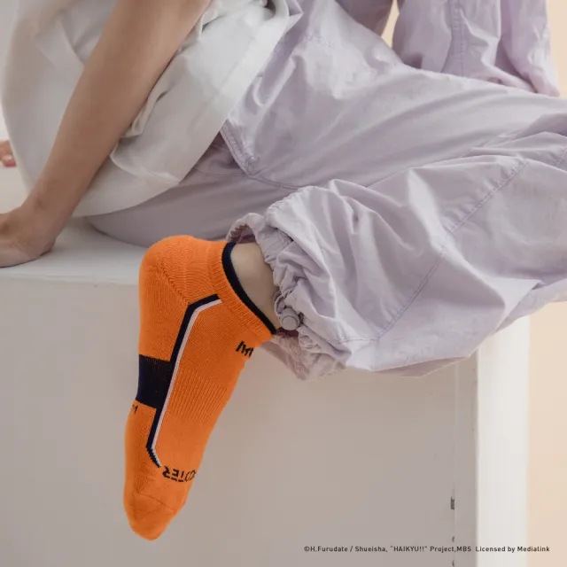 【FOOTER】排球少年!!雙口船短襪(HF06-橘)