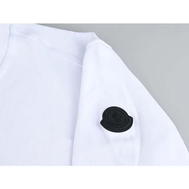 【MONCLER】MONCLER立體凸字LOGO棉質圓領短袖T恤(女款/白)