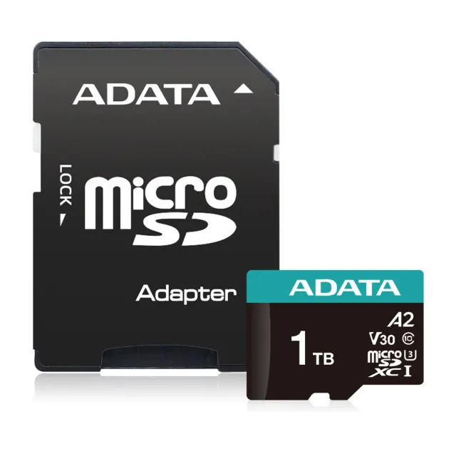 【ADATA 威剛】Premier Pro microSDXC UHS-I U3 A2 V30 1TB記憶卡(附轉卡)