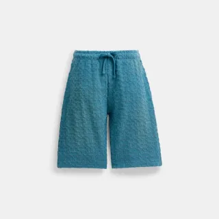 【COACH蔻馳官方直營】刷舊短褲-淺藍色(CJ887)