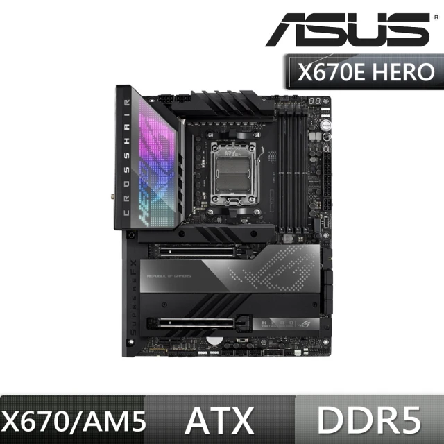 ASUS 華碩ASUS 華碩 M+U組合★ROG CROSSHAIR X670E HERO主機板+AMD R9-7900 CPU(C+M)