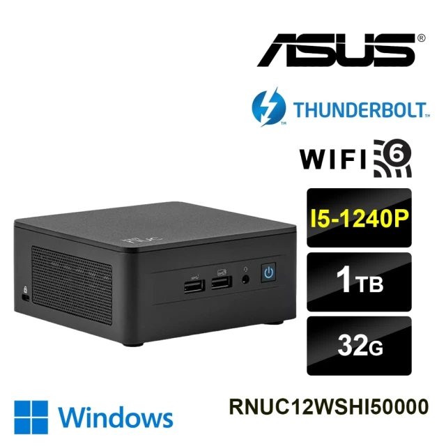 ASUS 華碩ASUS 華碩 雙重幻影BW ASUS 華碩 NUC迷你電腦(i5-1240P/32G/1TB M.2 PCIe SSD/Win11)