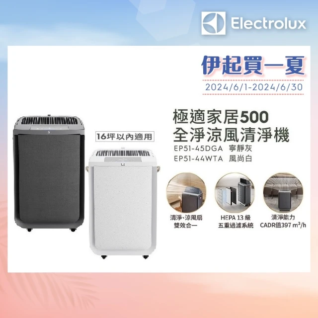 Electrolux 伊萊克斯 極適家居 500 全淨涼風清淨機(EP51-45DGA/EP51-44WTA)