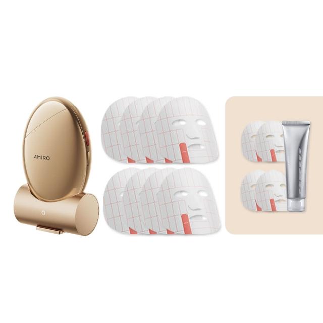 【AMIRO】S1 時光機黃金點陣美容儀『贈專用凝膠1條+贈專用塑顏面膜4片』+專用塑顏面膜8片組合(情人節 聖誕)