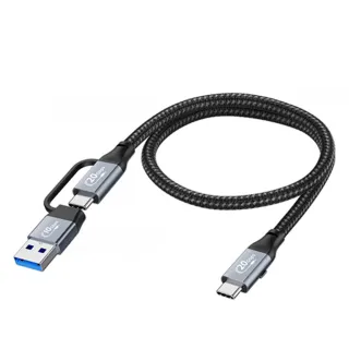 【Kamera】USB3.2 100W PD3.1 USB-A/USB-C to C 30cm 二合一快速充電編織傳輸線(0.3M/20Gbps)