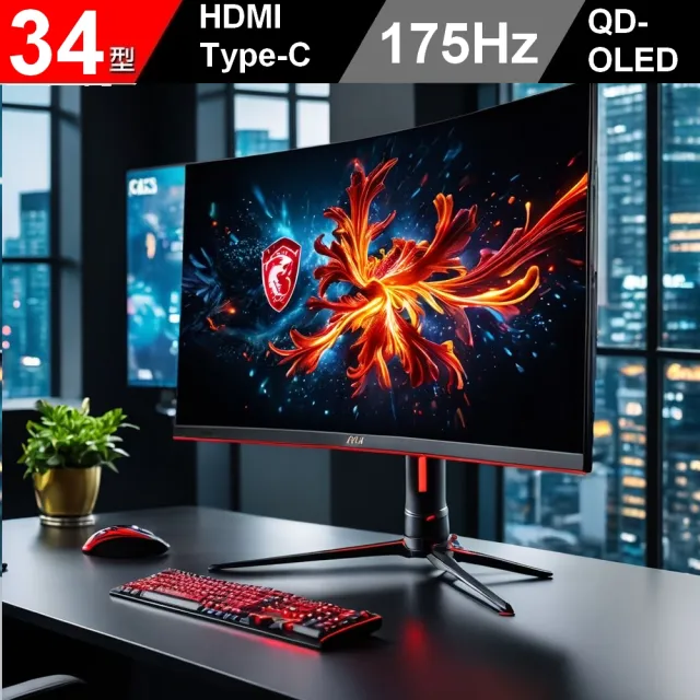 【MSI 微星】MEG 342C QD-OLED 34型 UWQHD 175Hz電競曲面顯示器(VA/曲面/1800R)