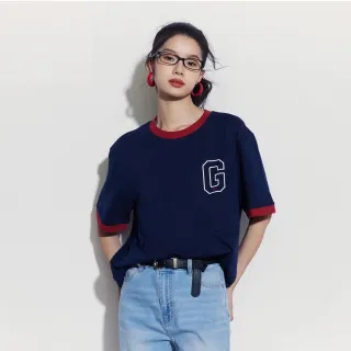 【GAP】男裝 Logo純棉圓領短袖T恤-海軍藍(502314)