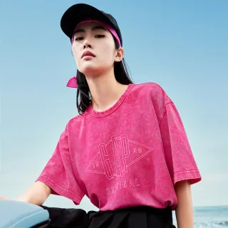【GAP】女裝 Logo純棉短版圓領短袖T恤 水洗棉系列-深粉色(465909)