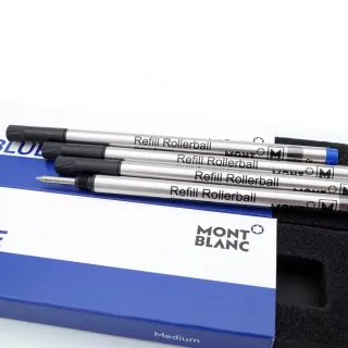Montblanc 萬寶龍 鋼珠筆芯 黑色/藍色 F尖/M尖 一組兩盒共四支入