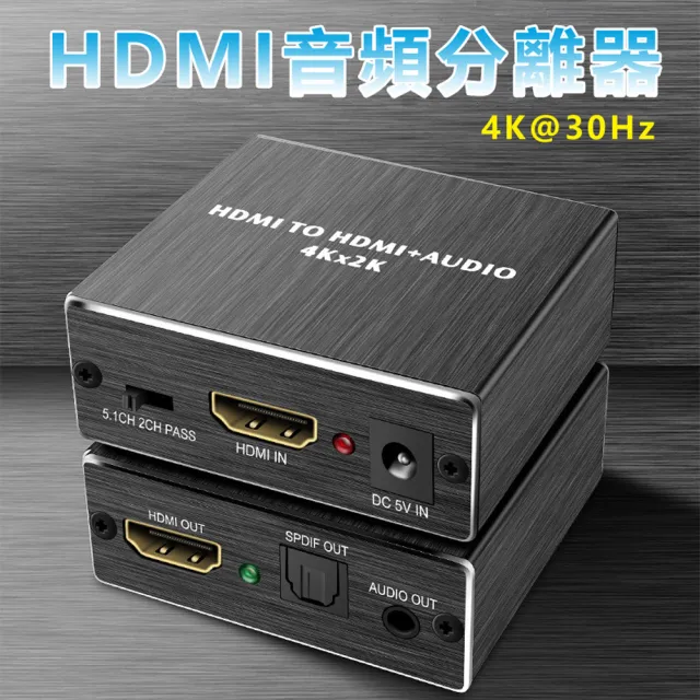 【LineQ】HDMI 4K/30Hz影音訊號分離器音頻分離盒