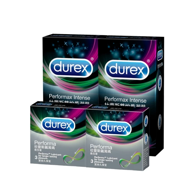 Durex 杜蕾斯 雙悅愛潮保險套12入*2盒+飆風碼保險套3入*2盒(保險套 情趣用品 情趣職人安全套)