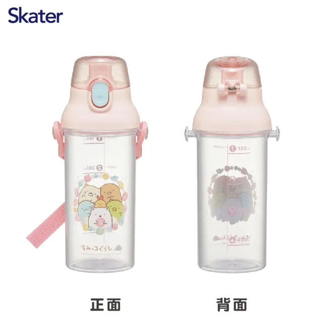 【Skater】兒童透明直飲水壺 刻度款(可愛圖案 直飲水壺 480ml)