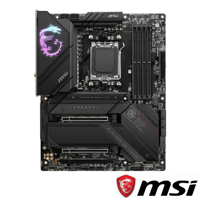 【MSI 微星】M+U組合★MPG X670E CARBON WIFI主機板+AMD R5-7600 CPU(C+M)