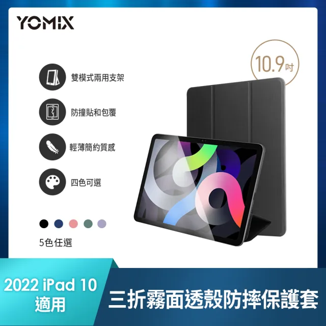 【Apple】2022 iPad 10 10.9吋/WiFi/256G(A02觸控筆+三折防摔殼+鋼化保貼組)