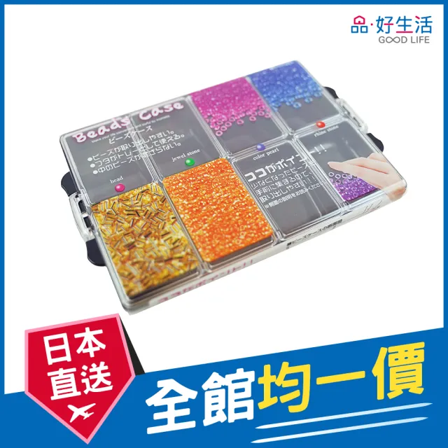 【GOOD LIFE 品好生活】日本製 手工藝8分格小物/串珠收納盒（黑）(日本直送 均一價)