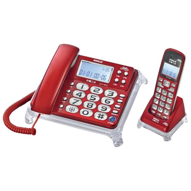 SANLUX 三洋 DCT-8915 是一款功能齊全的長距離數位電話子母機，具備鈴聲可關閉、鎖單鍵速撥、內部對講、呼叫轉接等特色，並可在停電時主機繼續通話。產品包含主機一臺、子機一支、座一個、捲線一條、電話線一條、說明書一本、保證書一張、電池二顆，適閤家庭或小型辦公室使用。