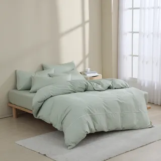 【AnD HOUSE 安庭家居】MIT 200織精梳棉-森林綠色系-四件式單人床包雙人被套組(多色任選/100%精梳棉/純棉)