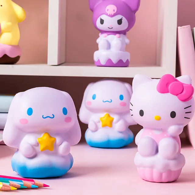 【SANRIO 三麗鷗】3D立體紓壓減壓桌面擺設可愛造型公仔-小款(凱蒂貓/美樂蒂/庫洛米/大耳狗/帕洽狗)