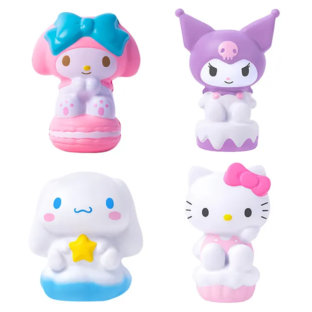 【SANRIO 三麗鷗】3D立體紓壓減壓桌面擺設可愛造型公仔-小款(凱蒂貓/美樂蒂/庫洛米/大耳狗/帕洽狗)