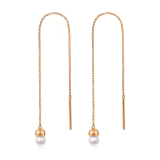 【點睛品】Daily Luxe 珍珠泡泡 18K玫瑰金耳環(一對)