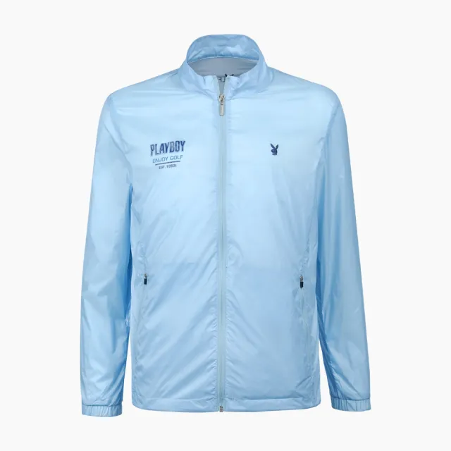 【PLAYBOY GOLF】男款經典LOGO高爾夫薄外套-淺藍(GOLF/AC19102-55)