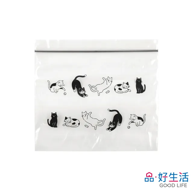 【GOOD LIFE 品好生活】手繪貓咪夾鏈袋 食物冷凍保鮮袋 分裝袋（M）(日本直送 均一價)