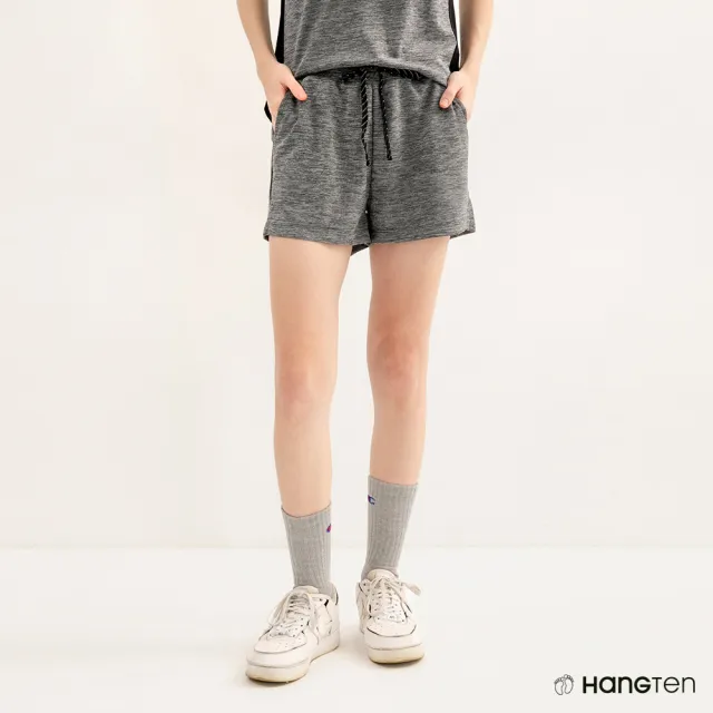 【Hang Ten】女裝-四面彈吸濕排汗防曬寬版顯瘦運動短褲(多款選)