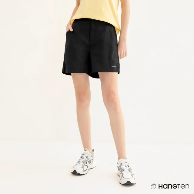 【Hang Ten】女裝-四面彈吸濕排汗防曬寬版顯瘦運動短褲(多款選)