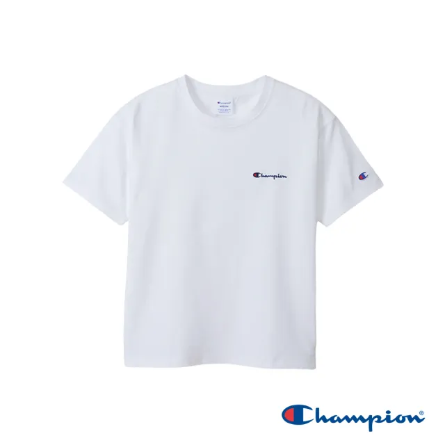 【Champion】官方直營-寬版刺繡Logo短袖TEE-女(白色)