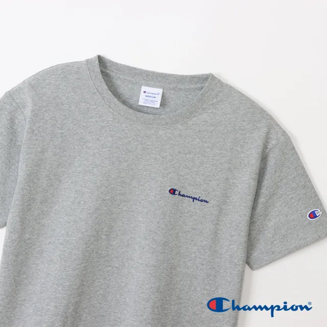 【Champion】官方直營-寬版刺繡Logo短袖TEE-女(灰色)