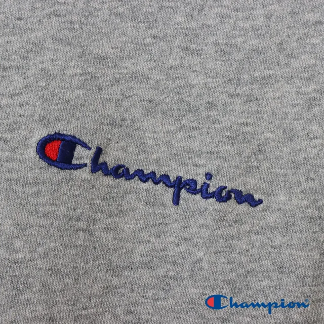 【Champion】官方直營-寬版刺繡Logo短袖TEE-女(灰色)