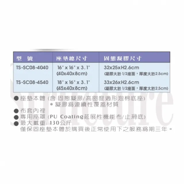 【海夫健康生活館】淳碩浮動坐墊 未滅菌 固態凝膠輪椅座墊 16吋 高8cm 符合補助D款(TS-SC08)