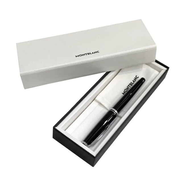 【MONTBLANC 萬寶龍】MB132476 經典品牌PIX系列鉑金白夾鋼珠筆管(黑色)