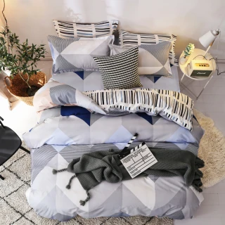 【Pure One】台灣製 人造水洗棉 雙人床包枕套三件組 卡諾