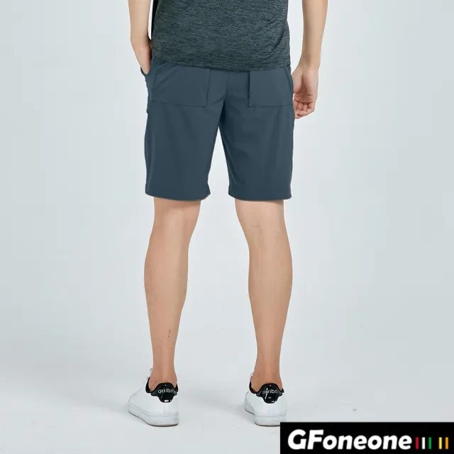 【GFoneone】男吸排開襟立袋登山機能短褲-深藍(男短褲)