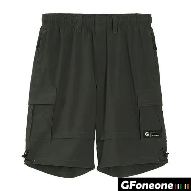 【GFoneone】男戶外防潑開拉3D側袋登山機能短褲(男短褲)