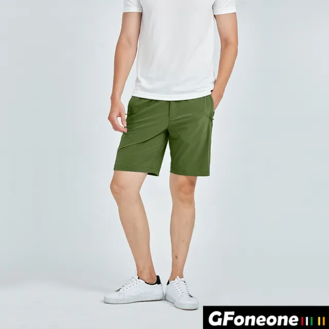 【GFoneone】男吸排戶外手機袋登山機能短褲-軍綠(男短褲)