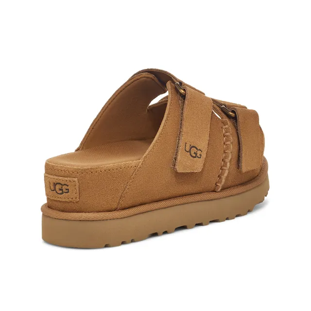 【UGG】女鞋/拖鞋/厚底涼鞋/真皮拖鞋/Goldenstar Hi Slide(栗子棕-UG1155458CHE)