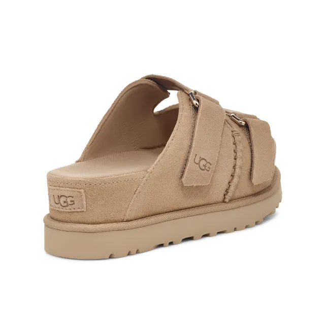 【UGG】女鞋/拖鞋/厚底涼鞋/真皮拖鞋/Goldenstar Hi Slide(沙色-UG1155458SAN)