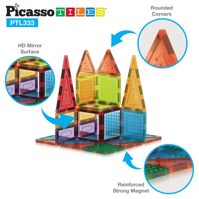 【PicassoTiles】畢卡索 PTL333 磁力片+積木組 333pc