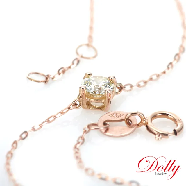【DOLLY】0.50克拉 輕珠寶18K玫瑰金鑽石手鍊(003)