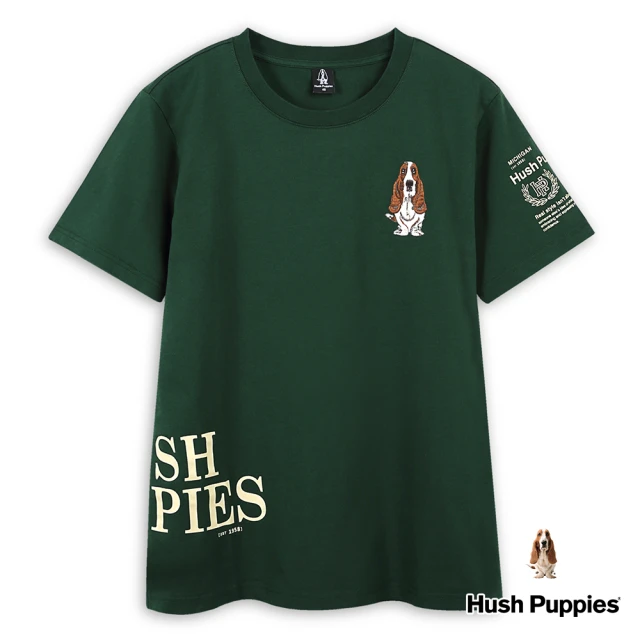 Hush Puppies 男裝 T恤 經典簡約英文字立體矽膠