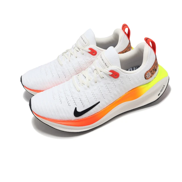 NIKE 耐吉NIKE 耐吉 慢跑鞋 Reactx Infinity Run 4 男鞋 白 黃 橘 緩震 針織 運動鞋(HF4916-100)